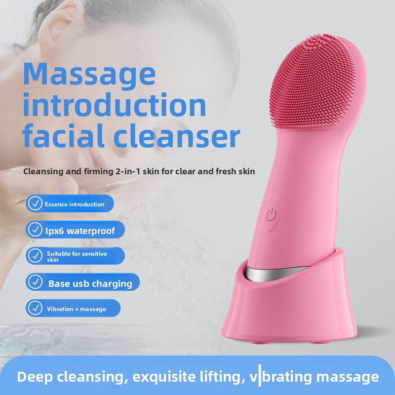 Electric Silicone Facial Cleansing Brush with Vibration